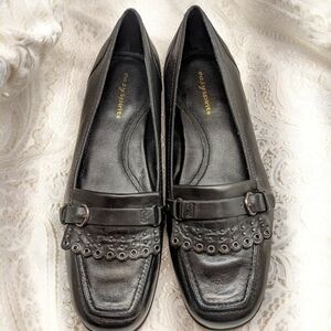 Easy Spirit Slip-on Black Leather Shoes, Business Casual, Size 8.5